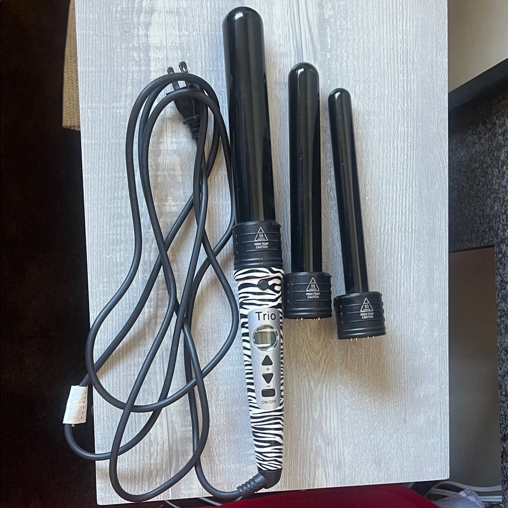 Trio Curling Wand Set with Zebra Print